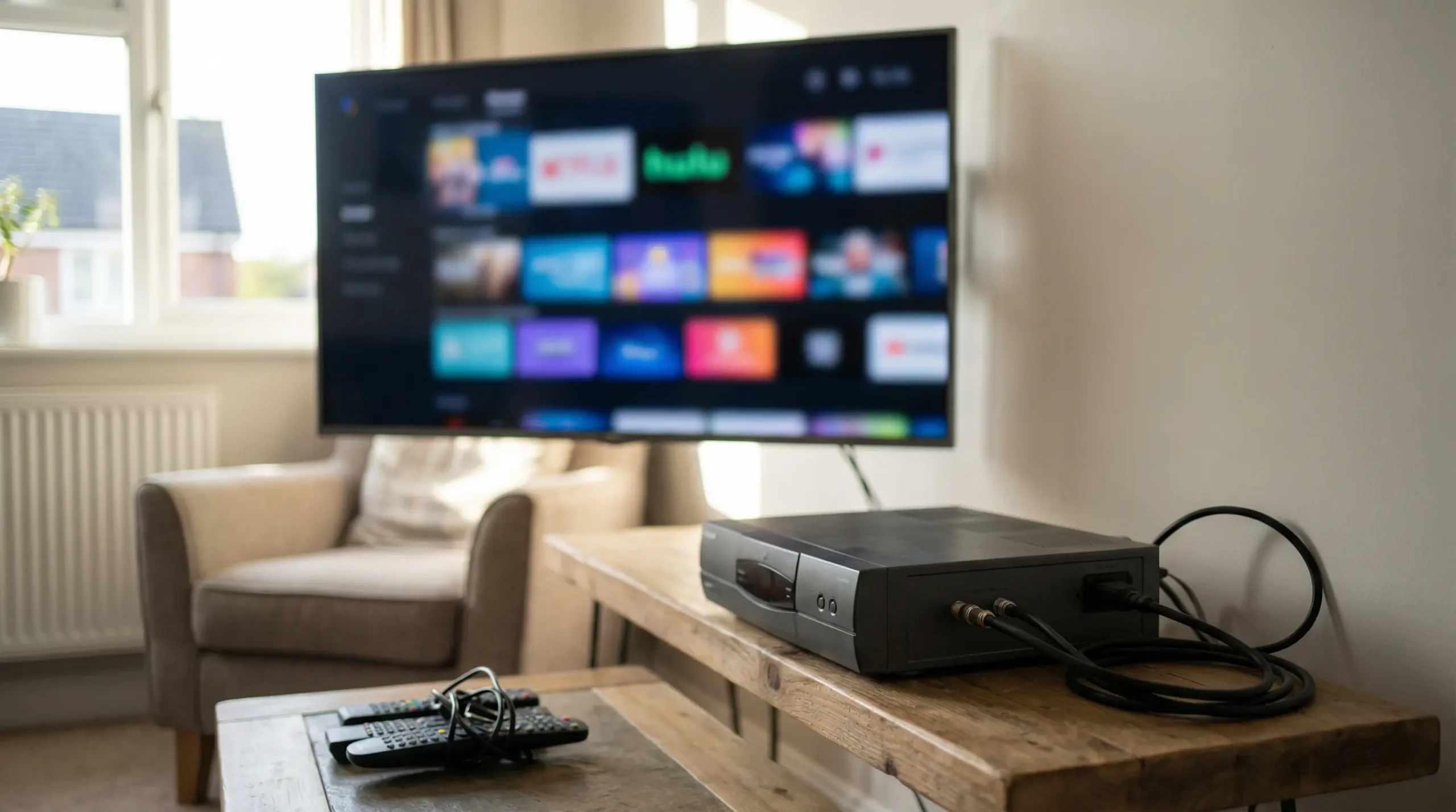 IPTV vs Cable TV in the UK setup in living room