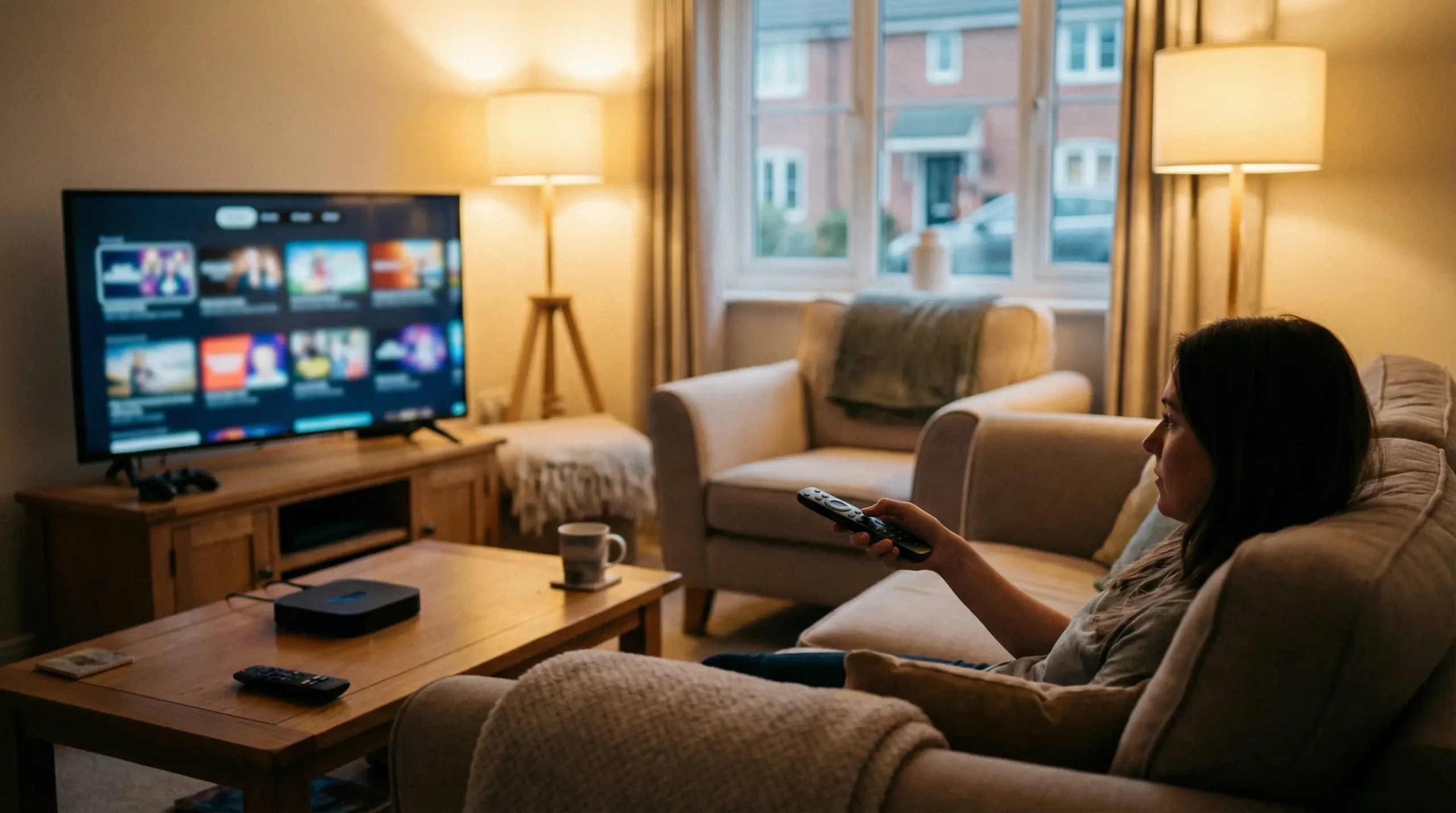 IPTV subscription streaming setup in UK living room