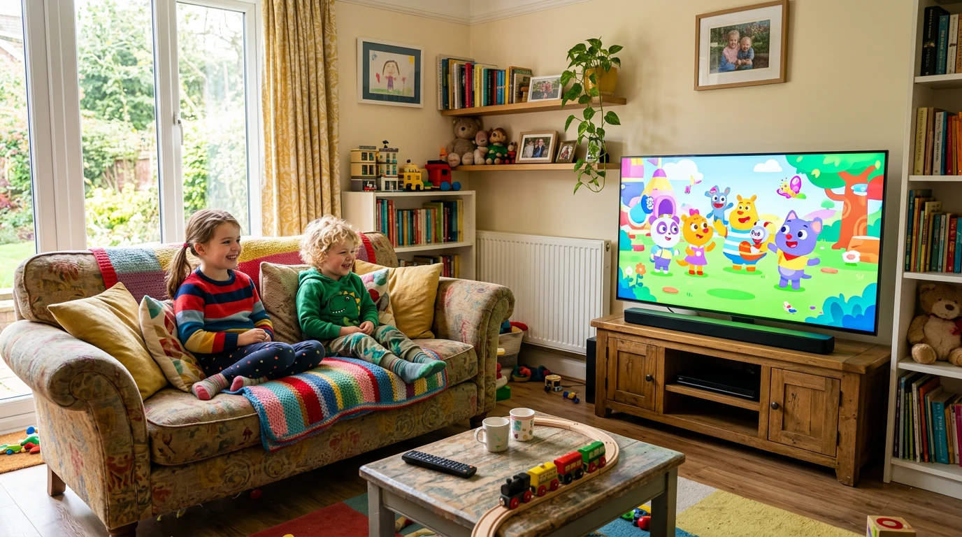 IPTV kids UK – children watching cartoons safely on smart TV